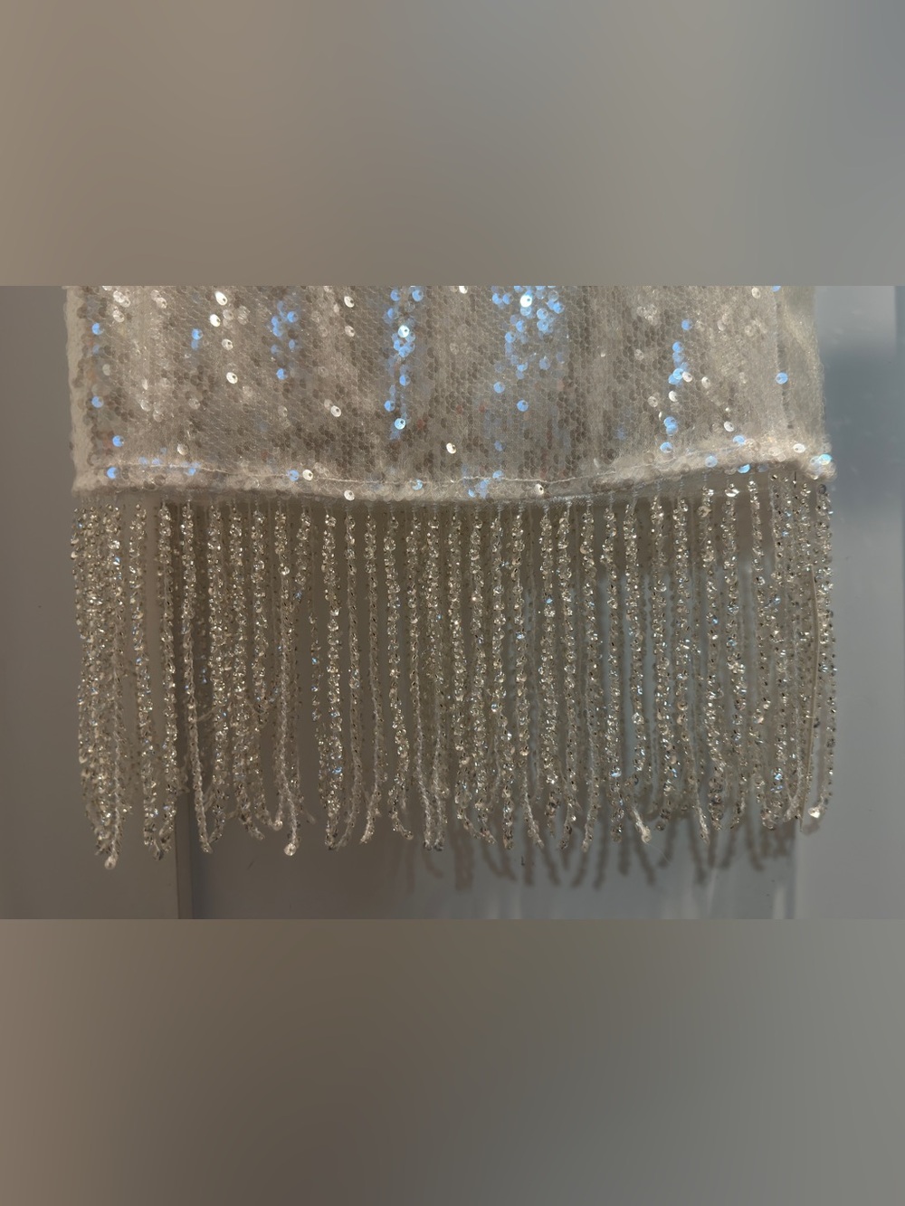 Reformation Ivory Sequin Fringe Midi Dress - Picture 3 of 15